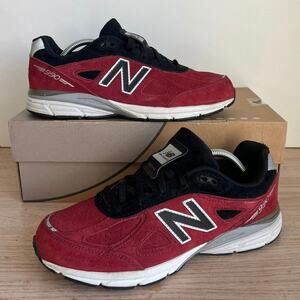 New Balance 990 V4 Dark Red/Black Sneakers- SZ 7 Y- 8.5 W